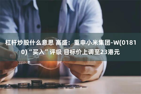杠杆炒股什么意思 高盛：重申小米集团-W(01810)“买入”评级 目标价上调至23港元